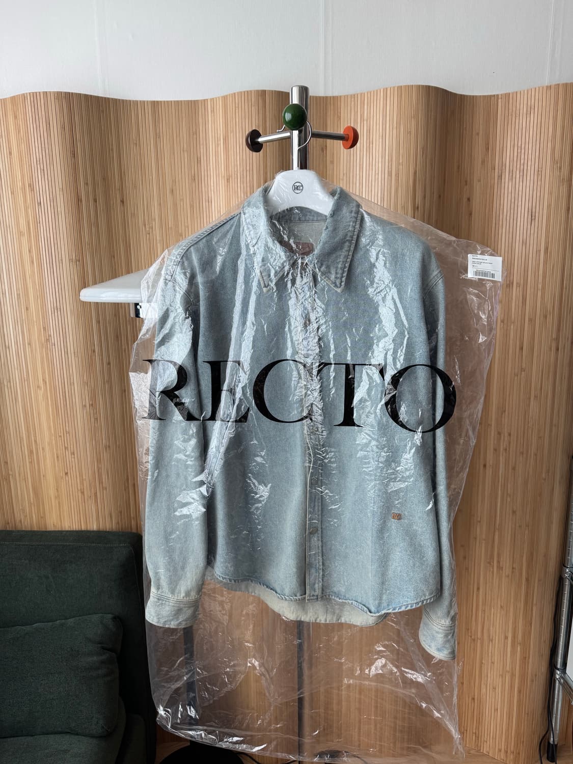 24SS Recto 렉토 시그니처 커브드 데님 셔츠 (실착 1회/최상급) 상품이미지10