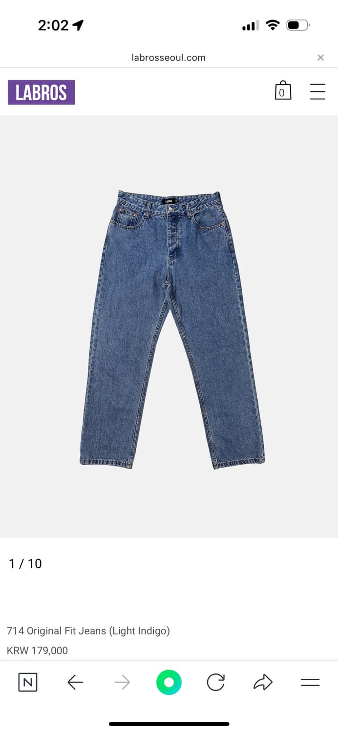 LABROS 라브로스 714 오리지널핏 데님 라이트인디고 상품이미지1