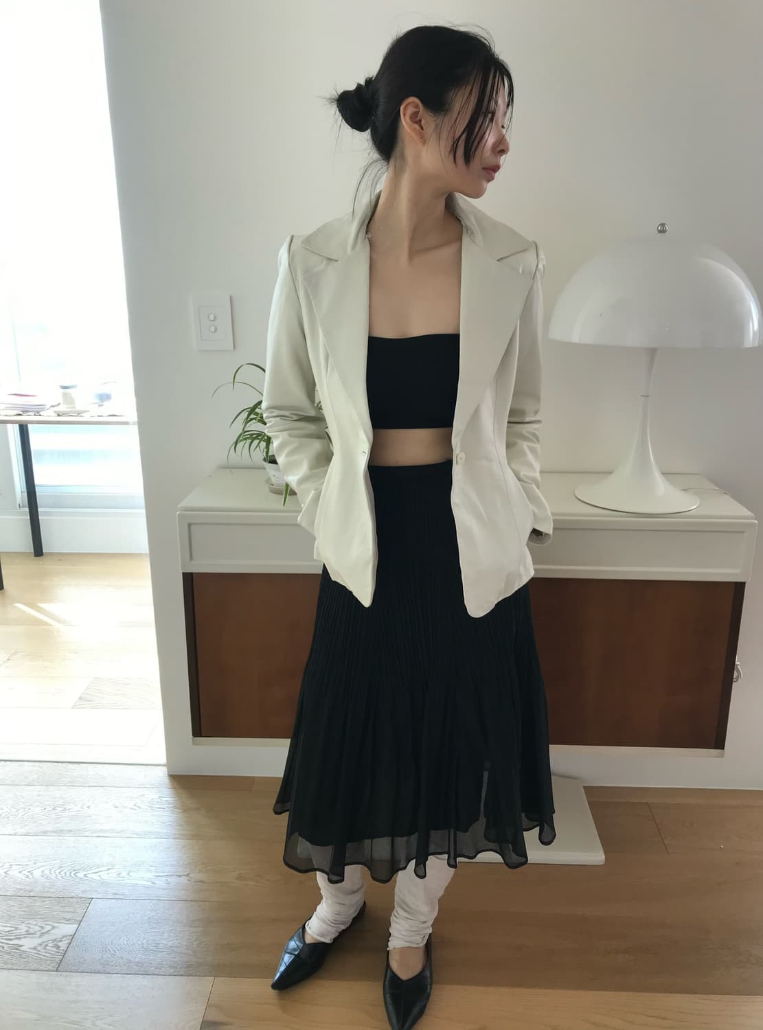 vintage ivory leather jacket 상품이미지1