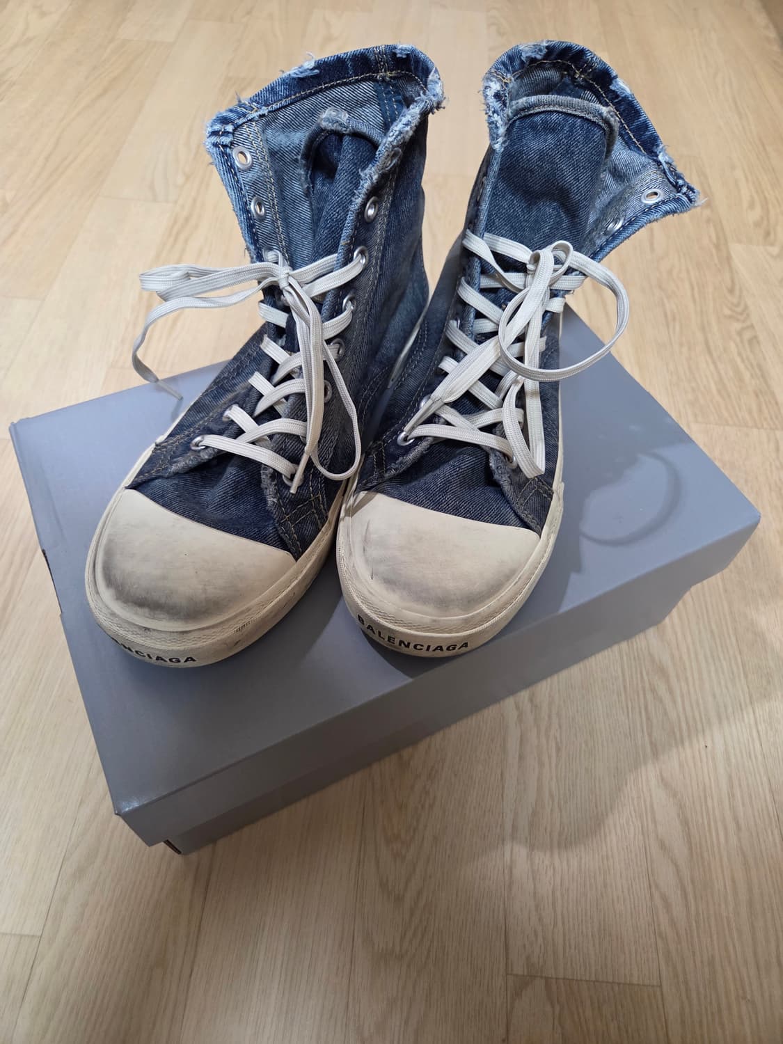 [43] 발렌시아가 파리 하이탑 스니커즈 블루 상품이미지1