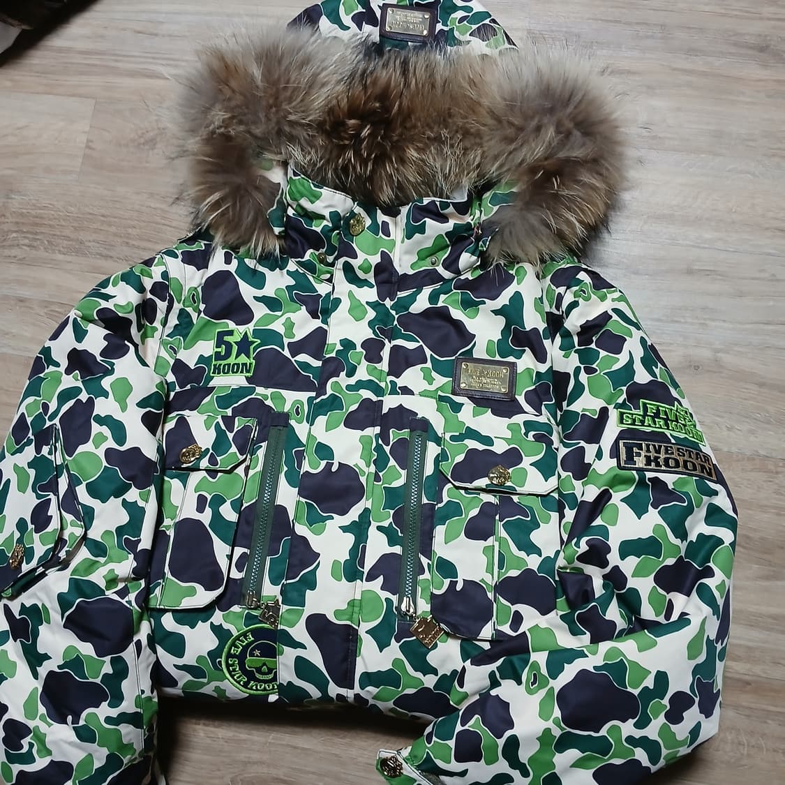파이브스타쿤 베이프맛 카모 보드 패딩 스키 점퍼 자켓 실물 좋음 상품이미지2