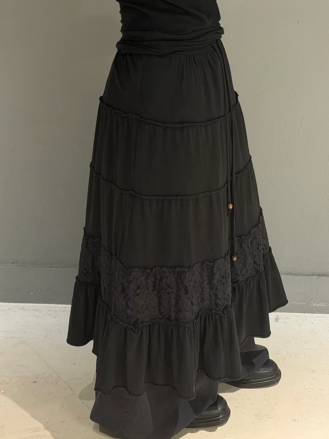 can-can frill detail long skirt 상품이미지3