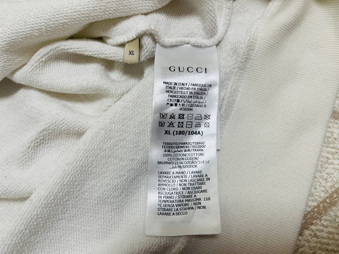 구찌 흰색 다람쥐 후드티 사이즈 XL 상품이미지4