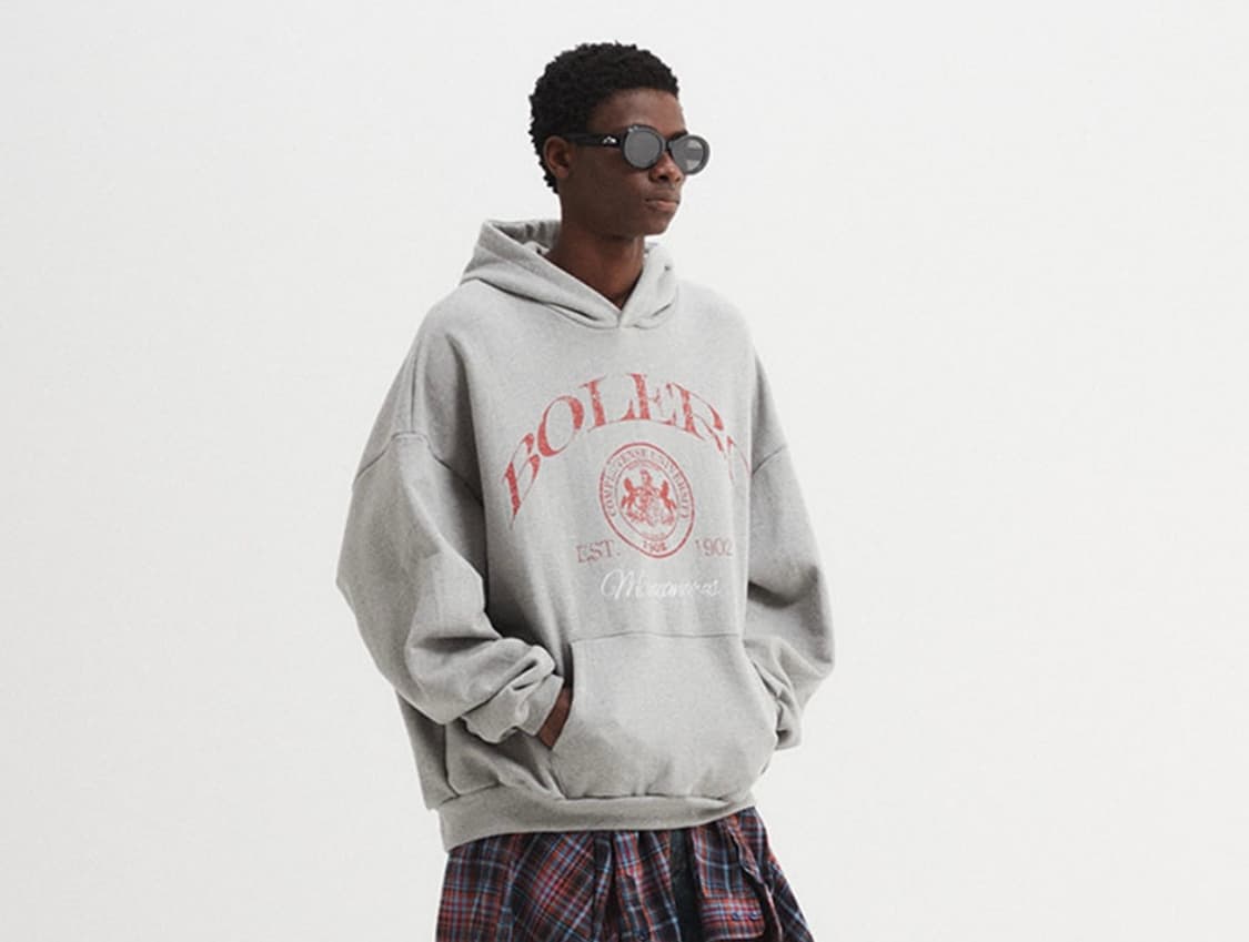 dnsr 오버핏 볼레로 후드티 그레이 상품이미지3