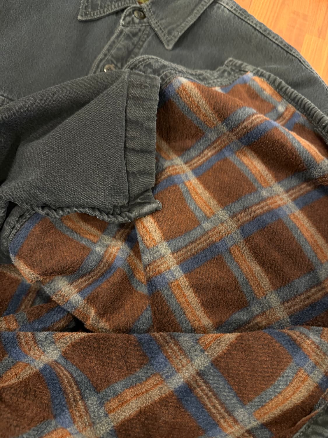 Stanley 빈티지 흑청 데님 플란넬 셔츠 상품이미지8