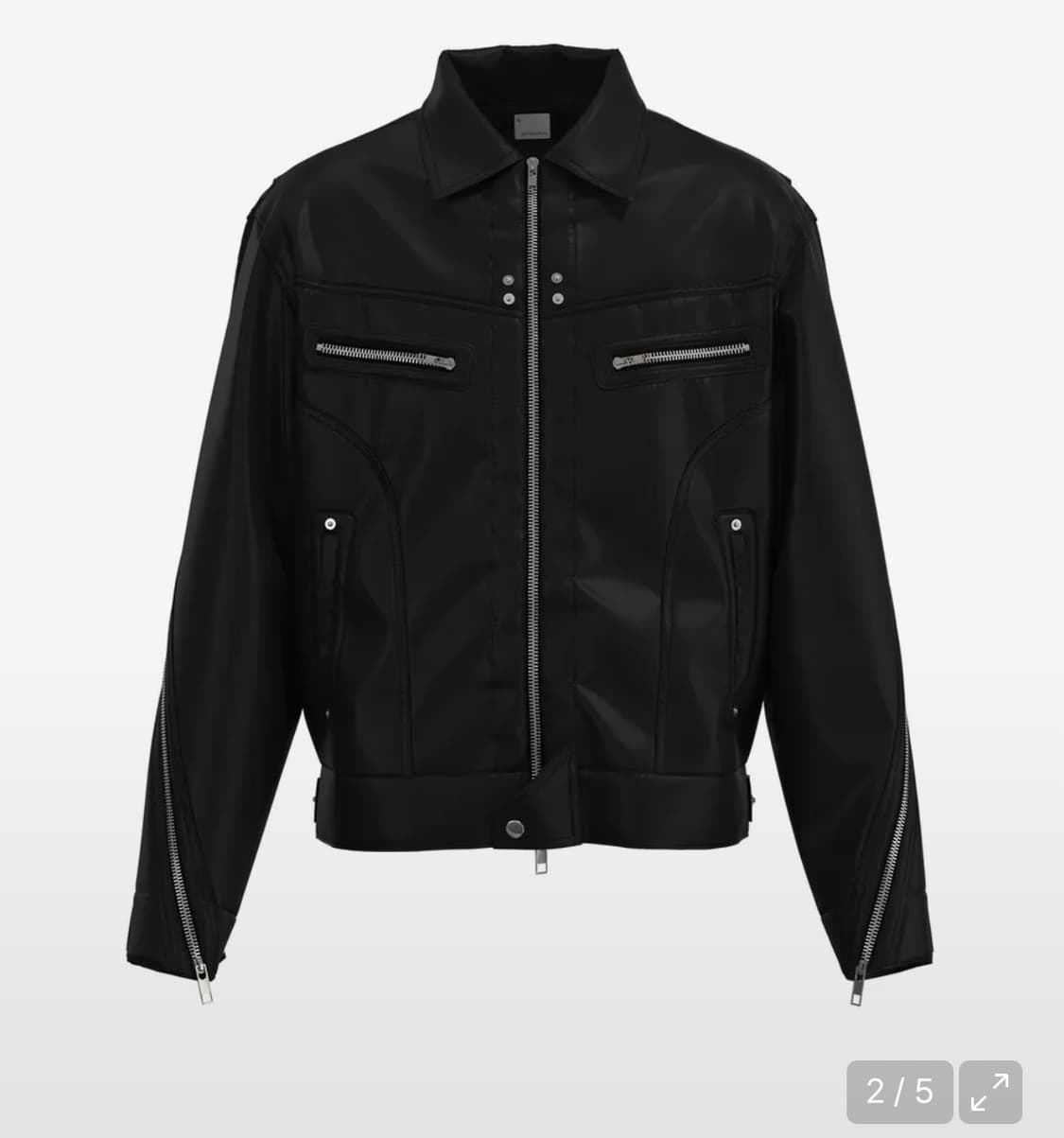 ZIPPER TRUCKER JACKET NYLON BLACK 상품이미지2