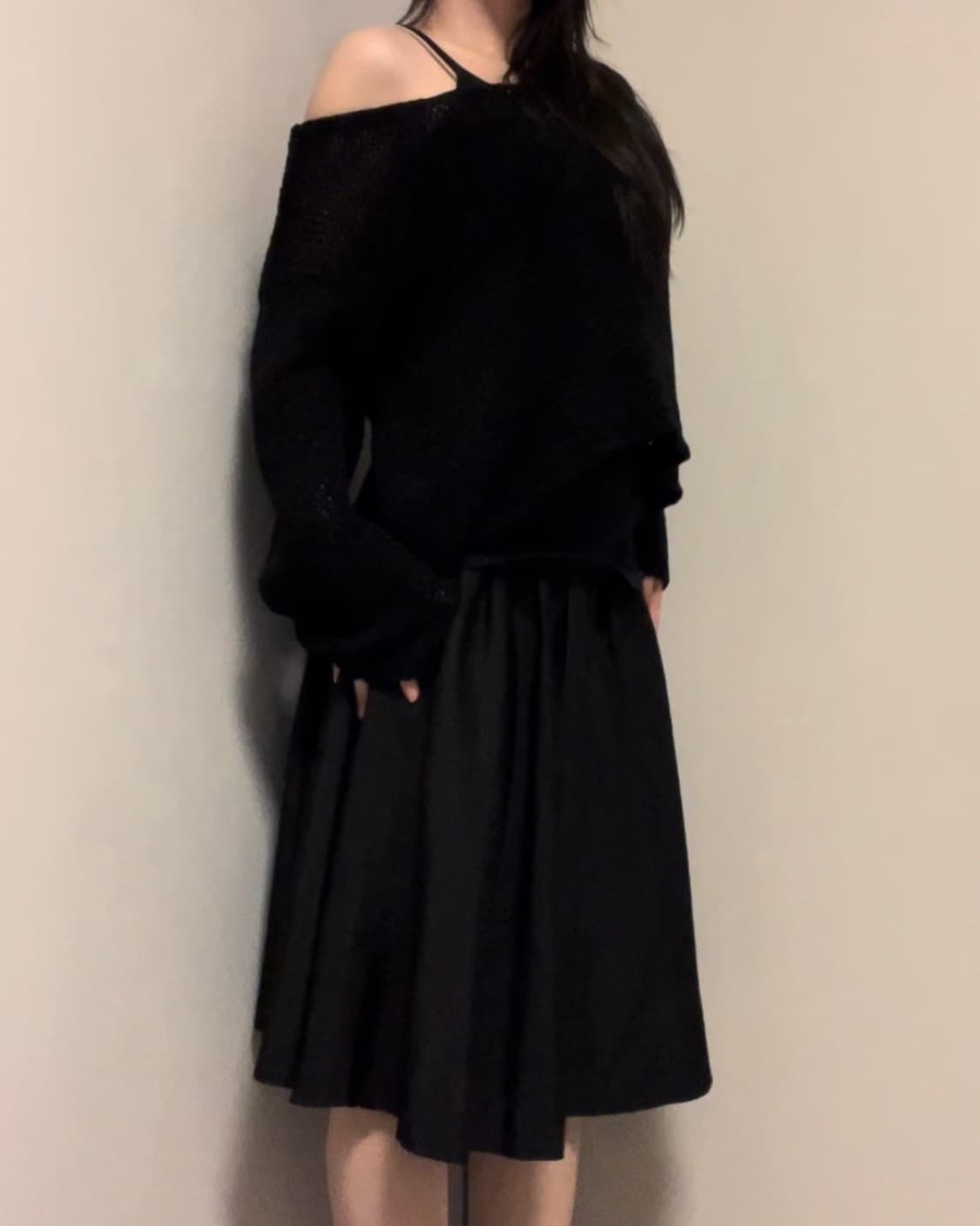 black mesh knit sleeve 상품이미지5