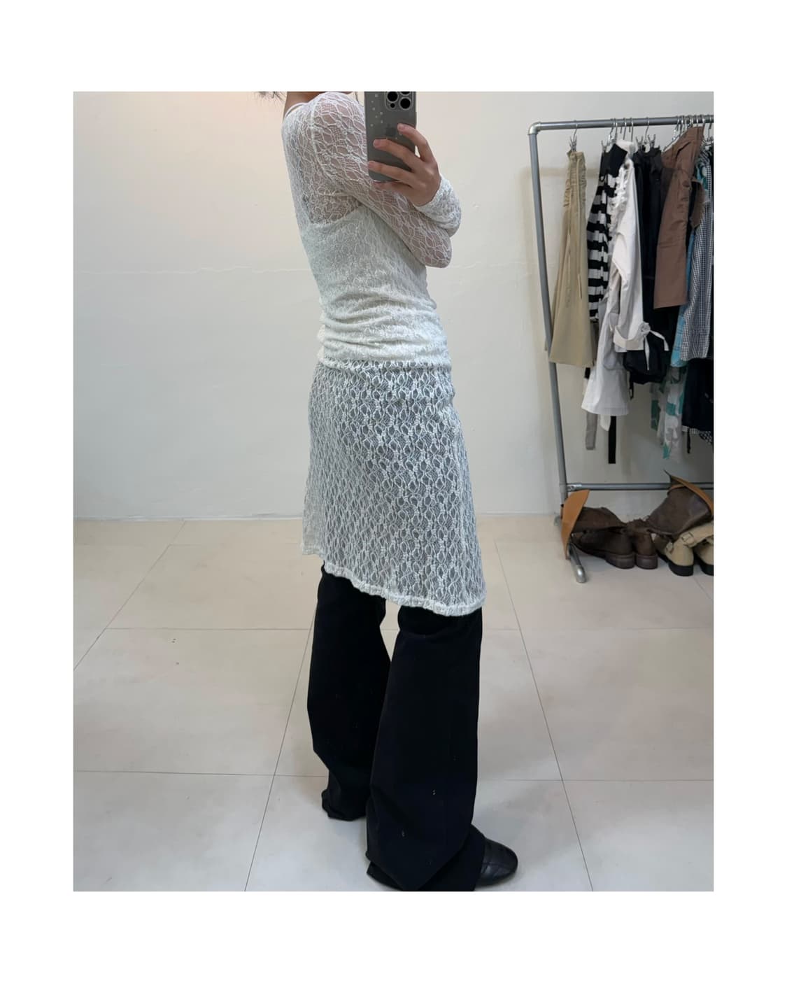 빈티지 레이스 레이어드 원피스 상품이미지5