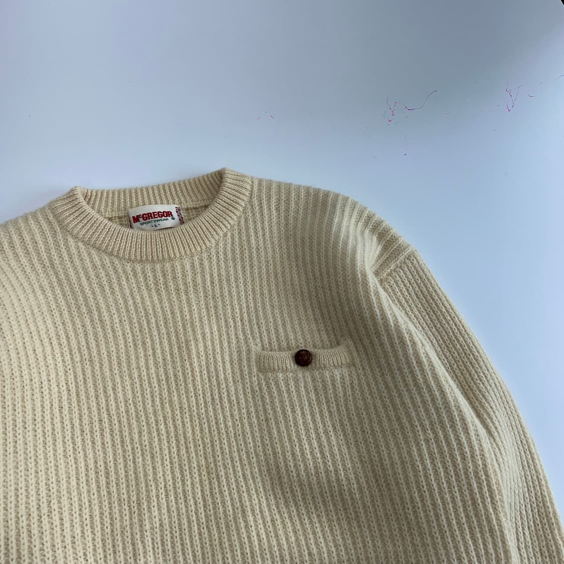 MGregor 미니포켓 사이드 패치 아이보리 니트 상품이미지4