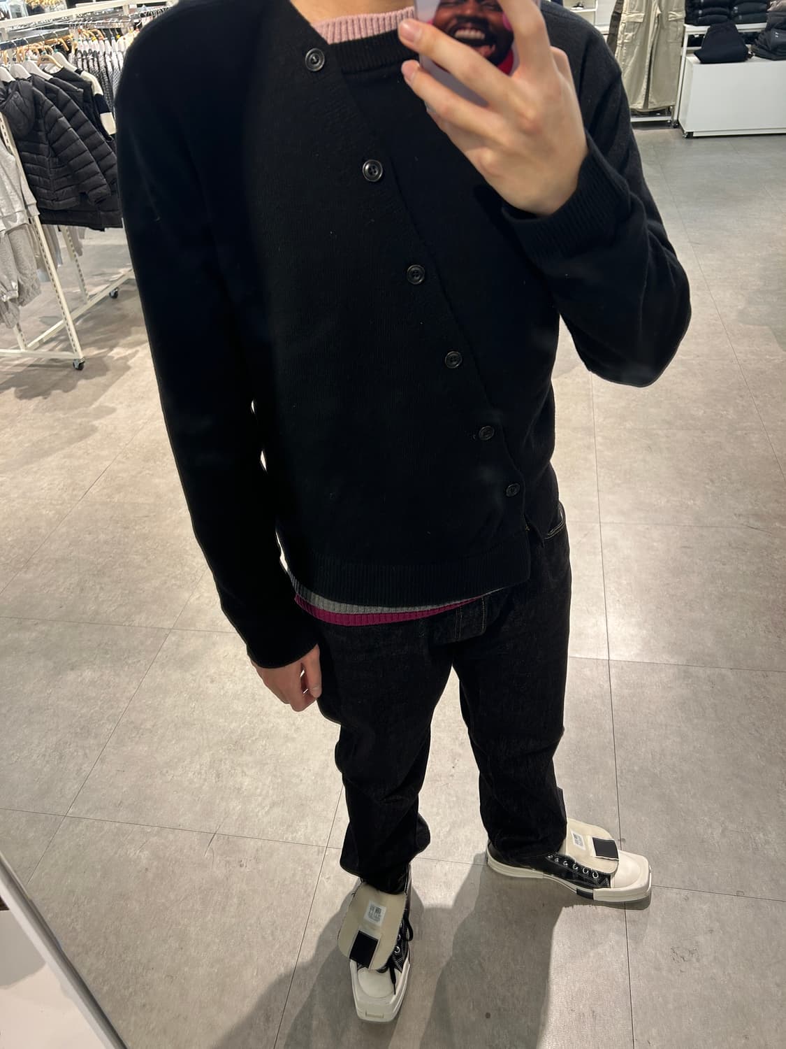 앤더슨벨 사선 레이어드 가디건 상품이미지3