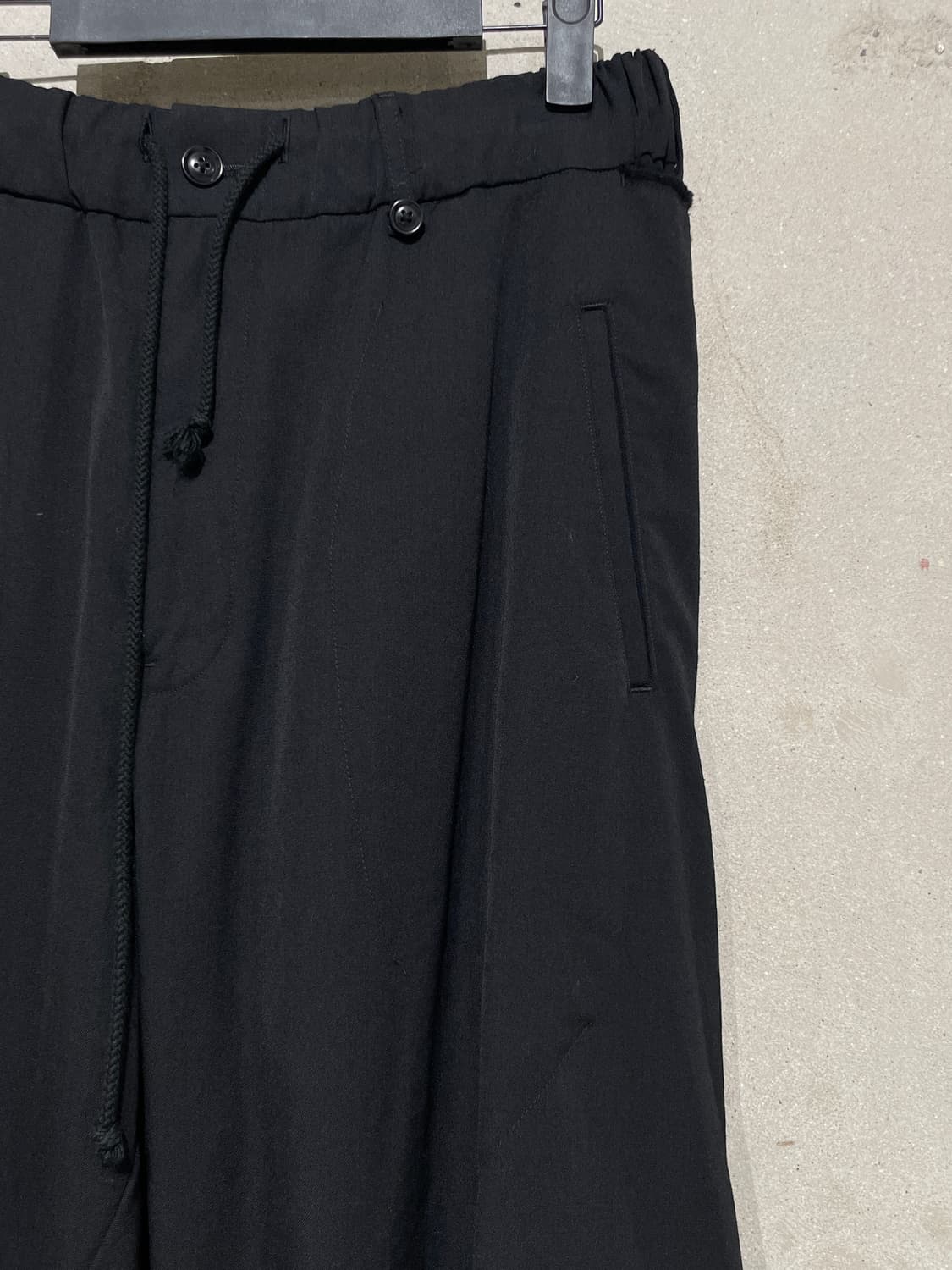 요지 야마모토 뿌르 옴므 15A/W 블랙 레이어드 랩 울 팬츠 상품이미지3