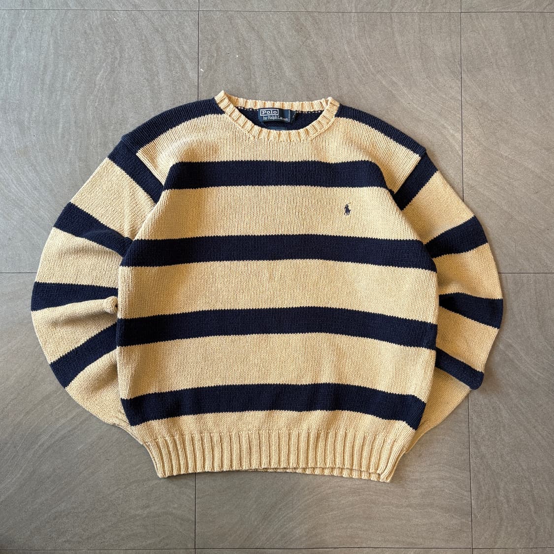 폴로 정품 스트라이프 해비 코튼 니트 상품이미지1