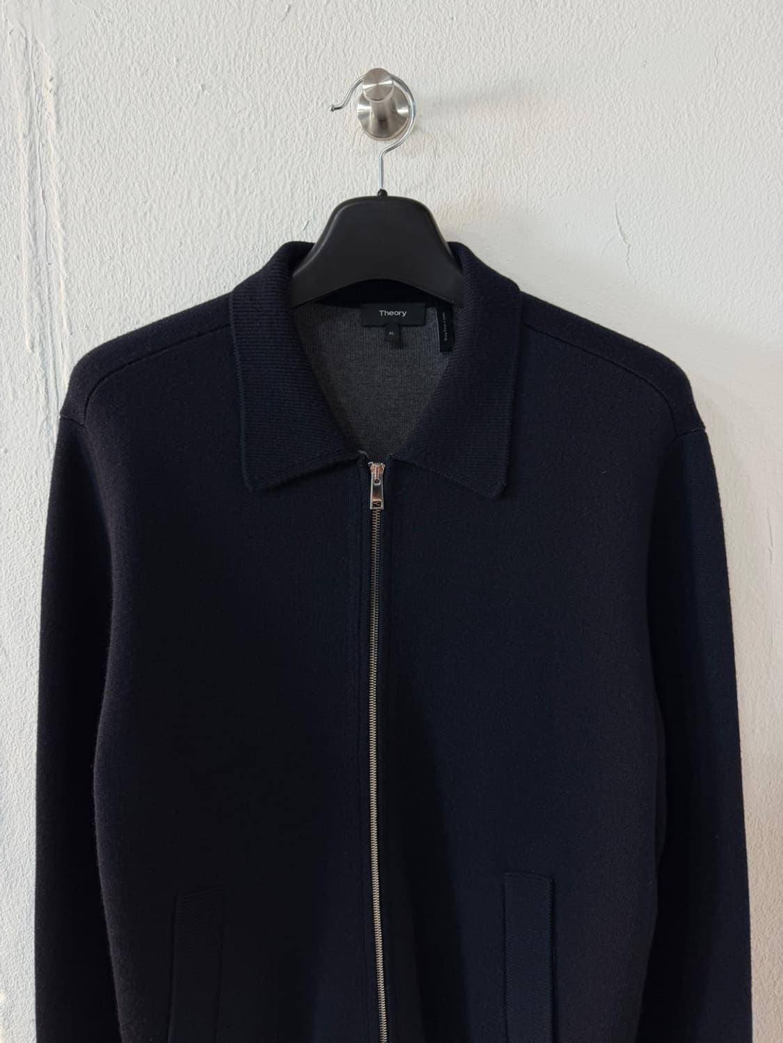 띠어리 카라 니트 집업 가디건  상품이미지1