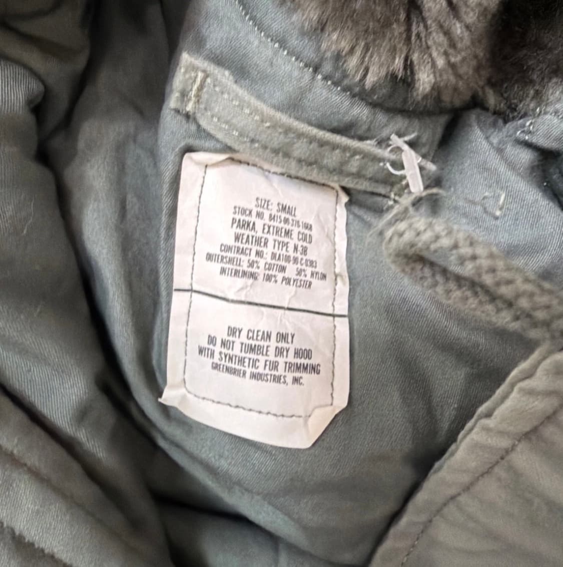 미군 n3b 익스트림 콜드 파카 스몰 상품이미지4