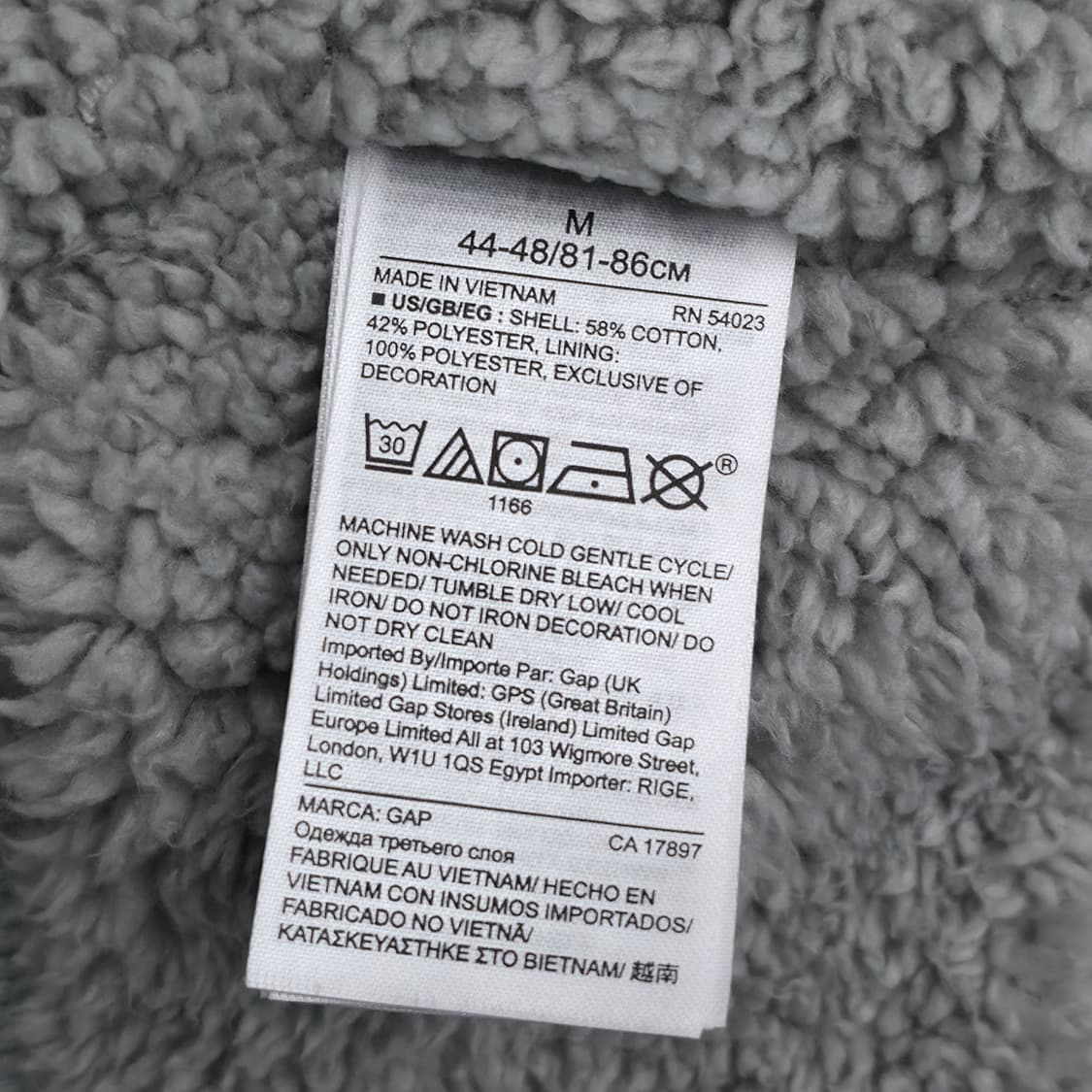 [M] GAP 갭 후리스 후드집업 그레이 상품이미지6