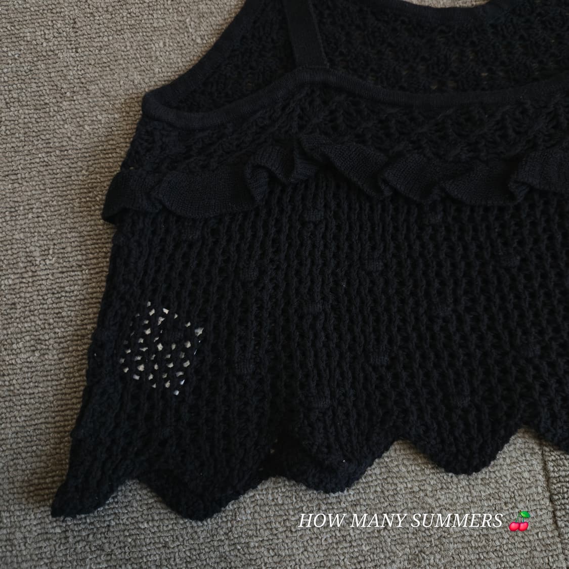 프릴 포인트 물결/스칼럽 블랙 니트 나시 상품이미지7