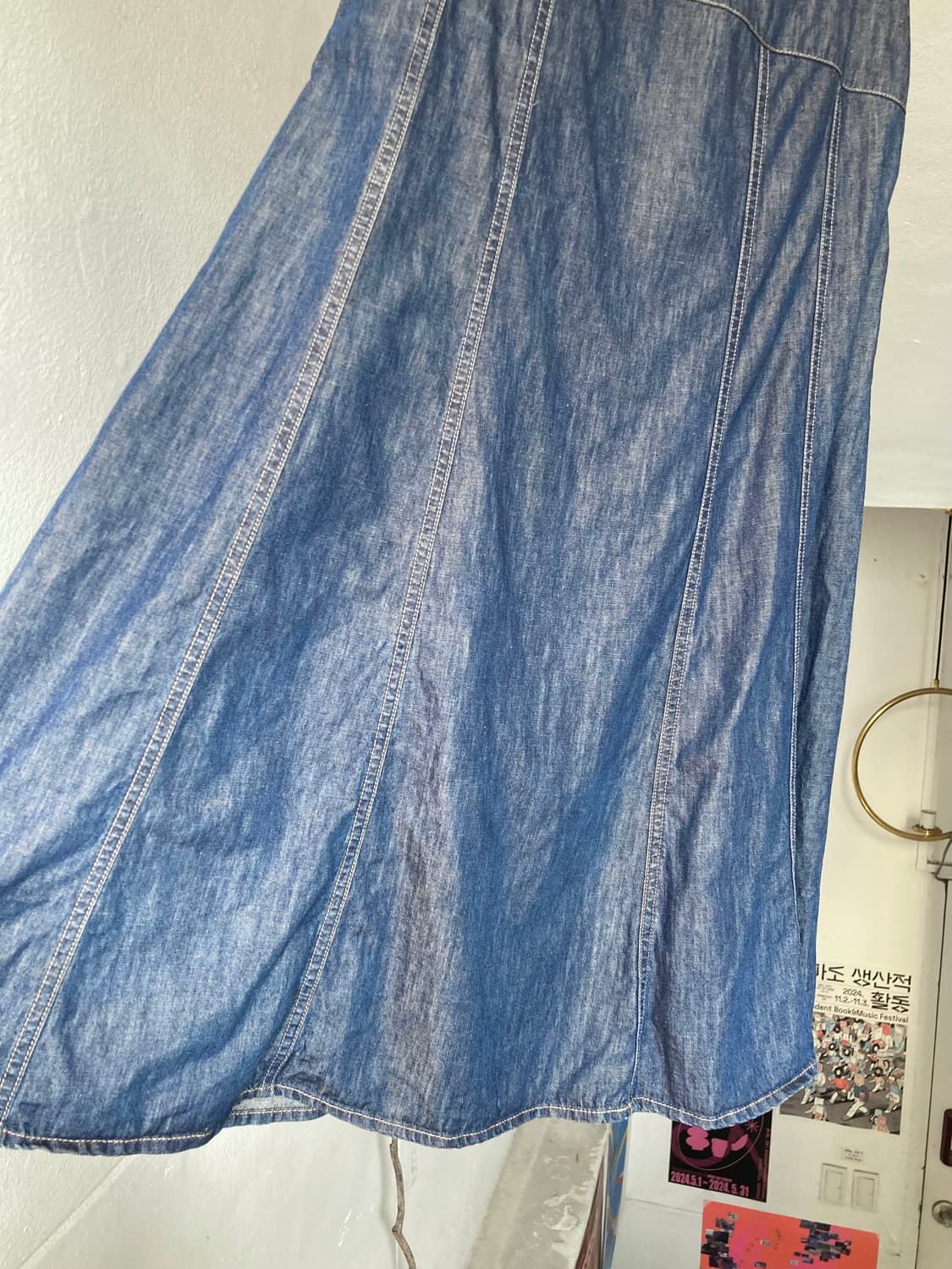 로라애슐리 LAURA ASHLEY 데님 절개 스티치 스커트 상품이미지5