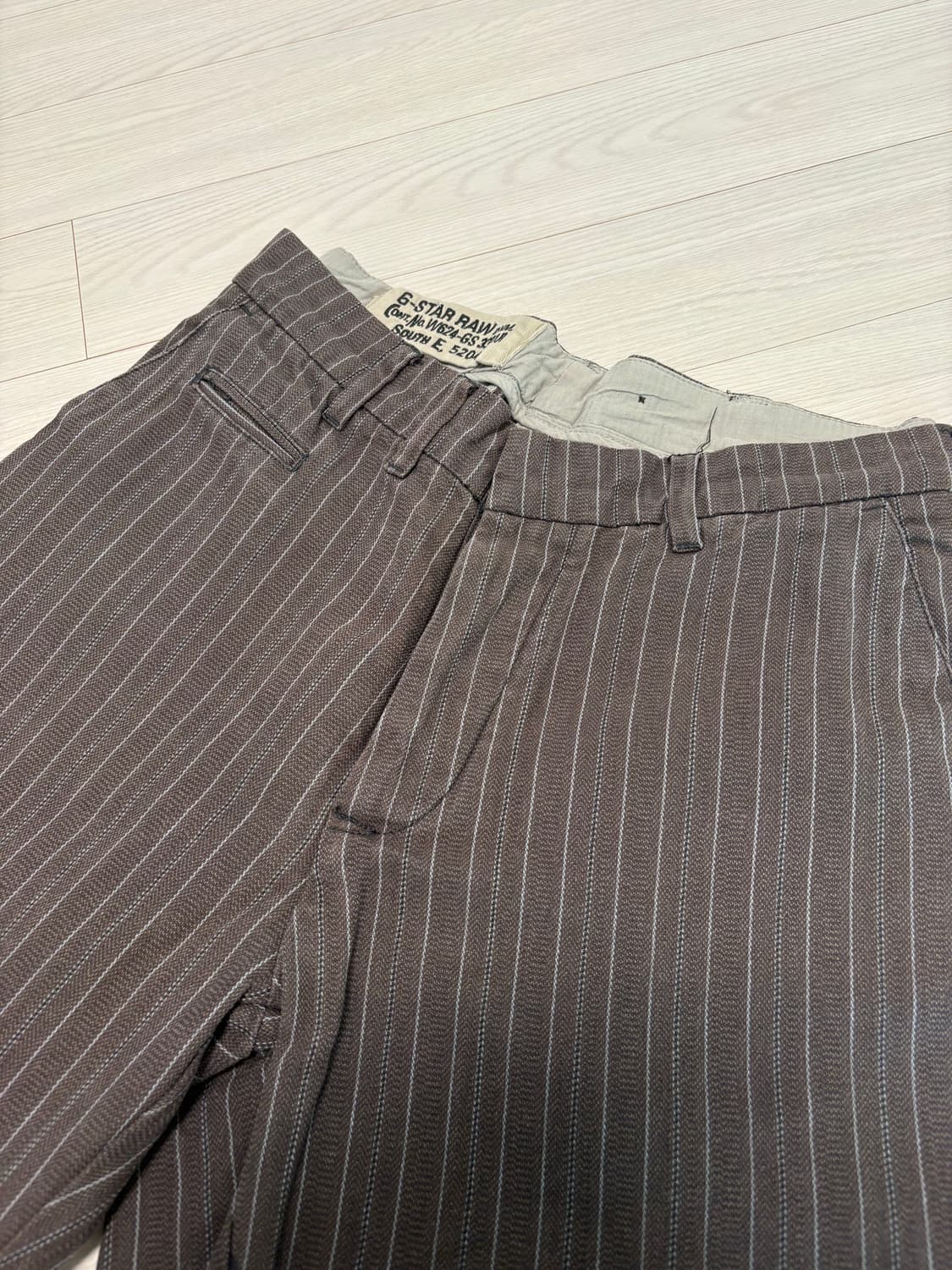 빈티지 스트라이프 브라운 워크 팬츠 32인치 워크 밀리터리 아메카지 상품이미지2
