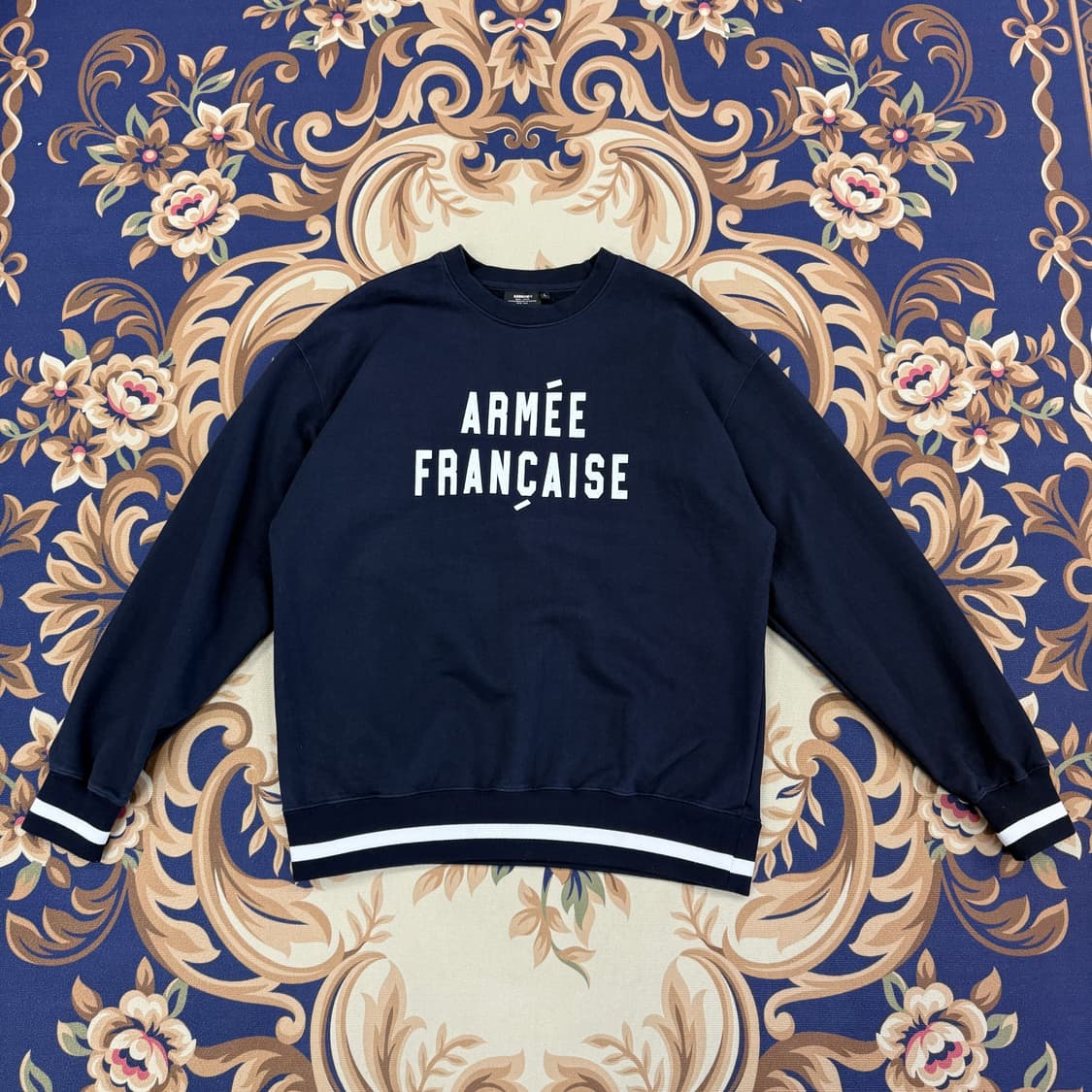 (L)카네이테이 KANEITEI 로고 맨투맨(네이비) 상품이미지1