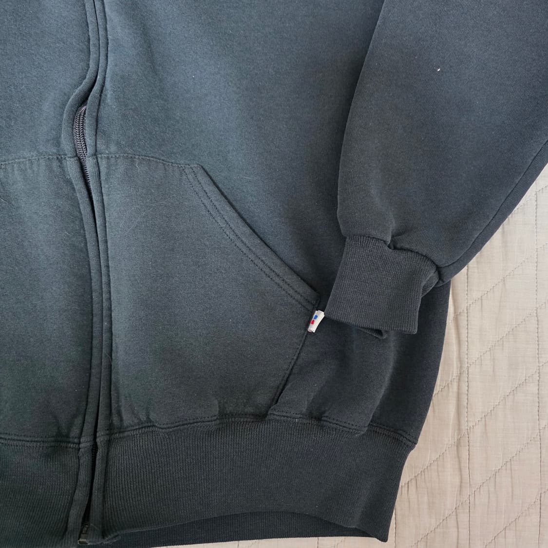 [XL] 90s 빈티지 러셀 애슬레틱 후드집업 블랙 ver.라이트 페이딩 상품이미지3