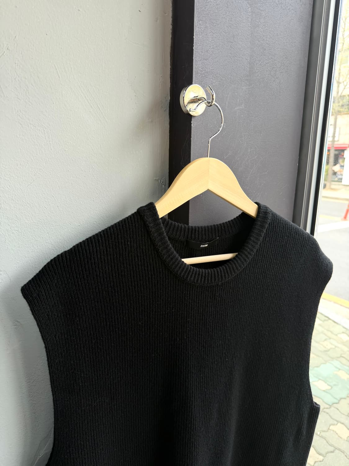 105/ 시스템옴므 밑단 절개 스웻 니트 베스트 상품이미지3