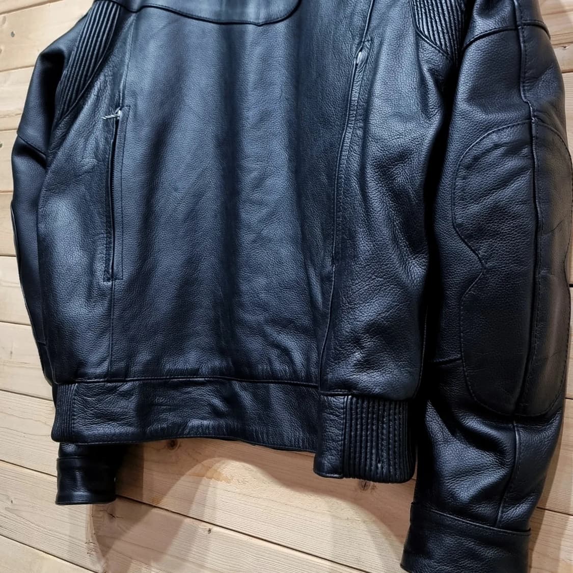 [L] 팔꿈치, 어깨보호 유틸리티 레더 바이커 자켓 상품이미지8