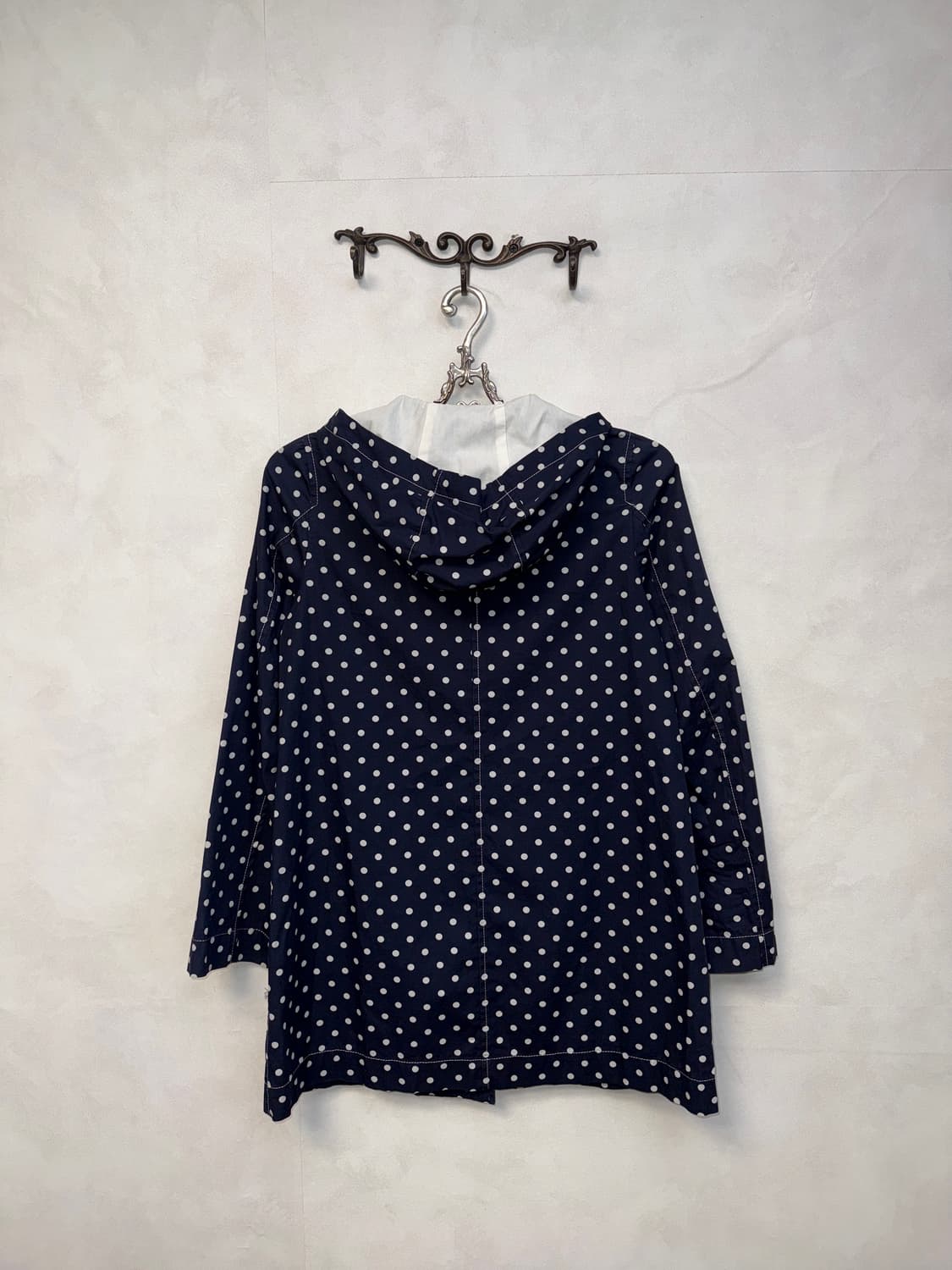 Dark navy dot hood jacket 상품이미지3