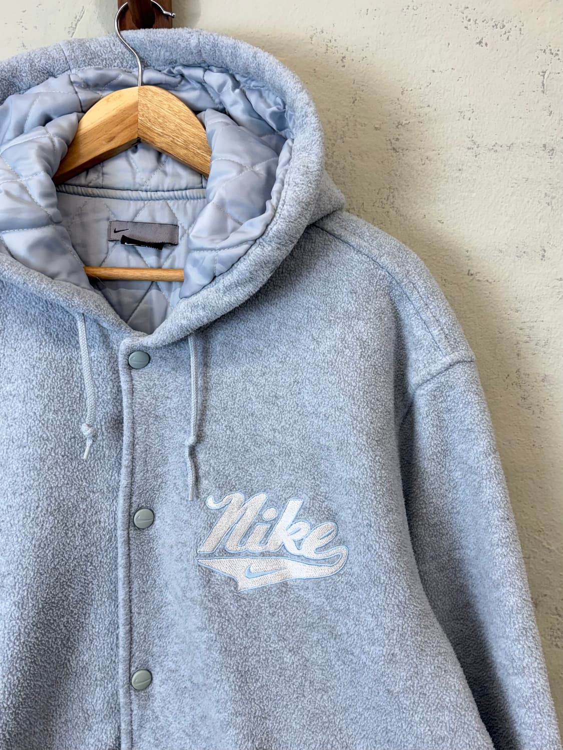 나이키 00s 올드스쿨 빅 스우시 플리스 후드자켓 하늘색 상품이미지3