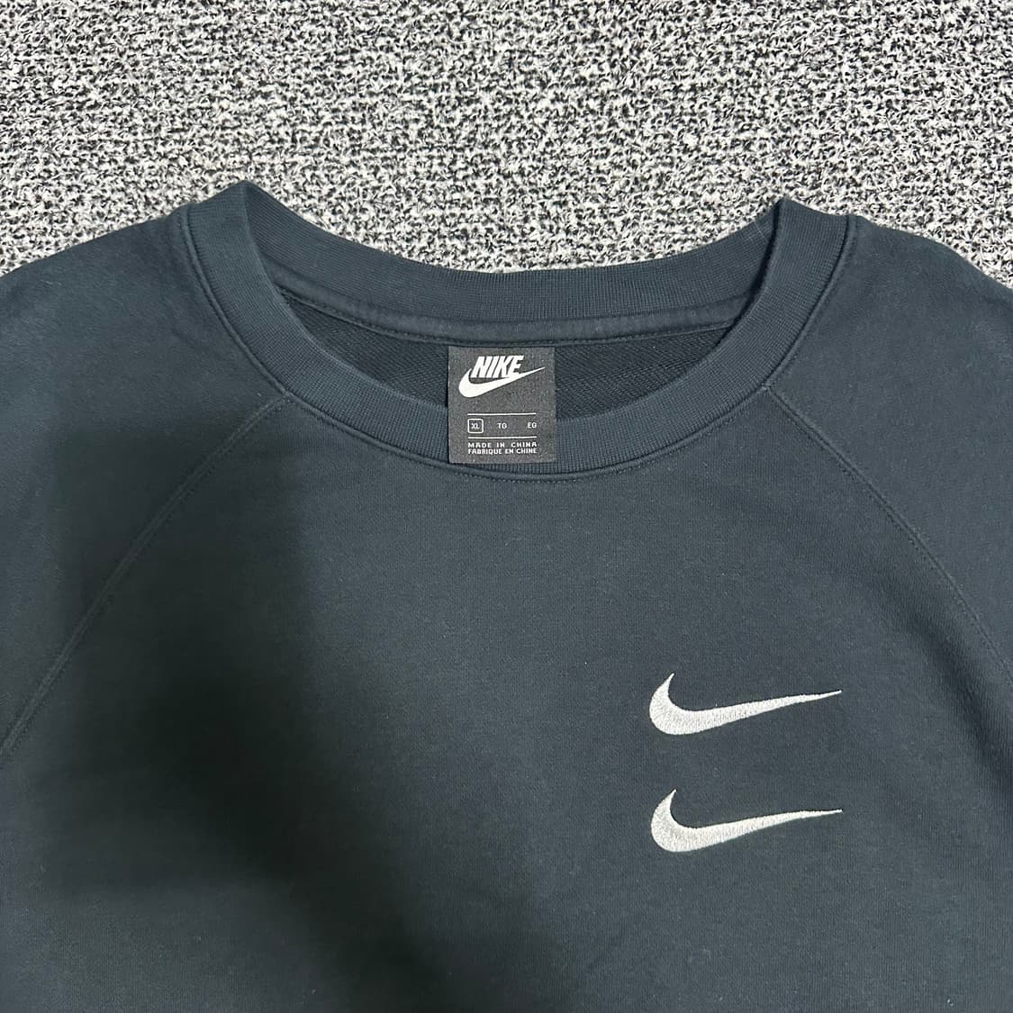 (XL) 나이키 더블 스우시 블랙 맨투맨 상품이미지2