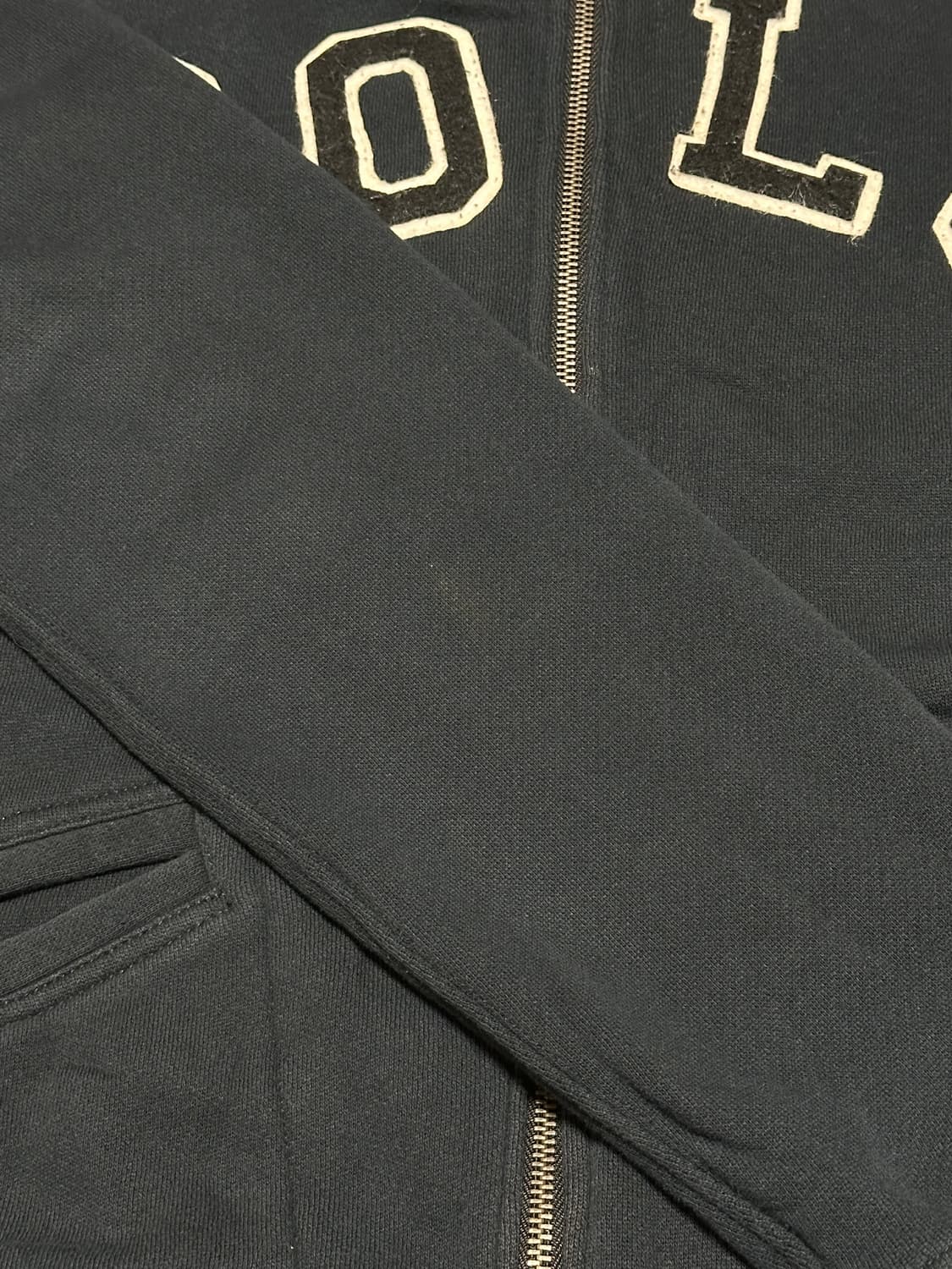 폴로 랄프로렌 신형 스펠아웃 아치로고 코튼 집업 자켓 블랙 상품이미지6