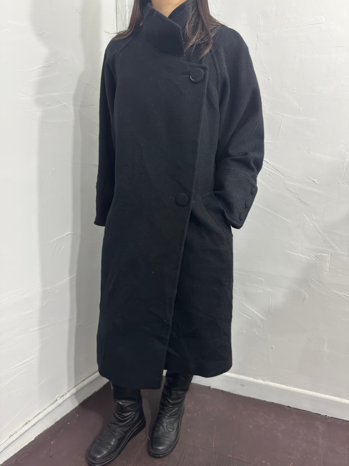 claude lema button long wool coat 상품이미지4