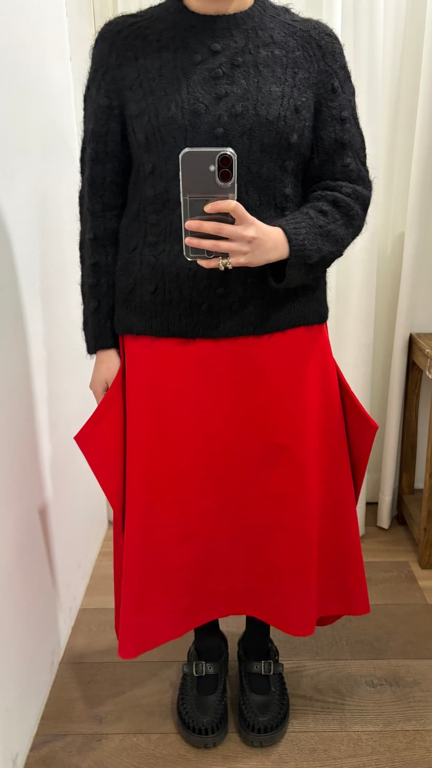 Red Wide 2D Skirt 상품이미지3