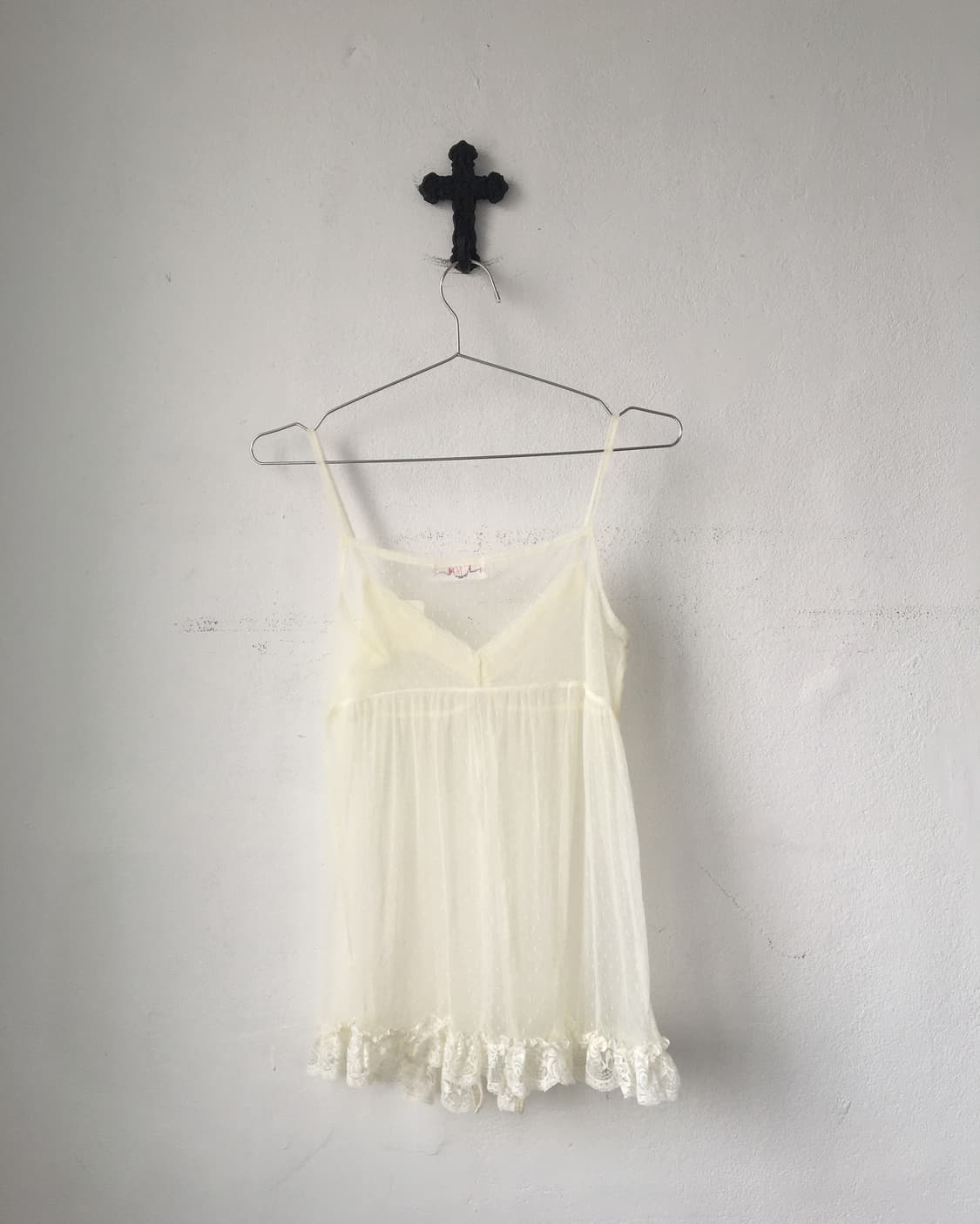 Dot pattern see through sleeveless 상품이미지3