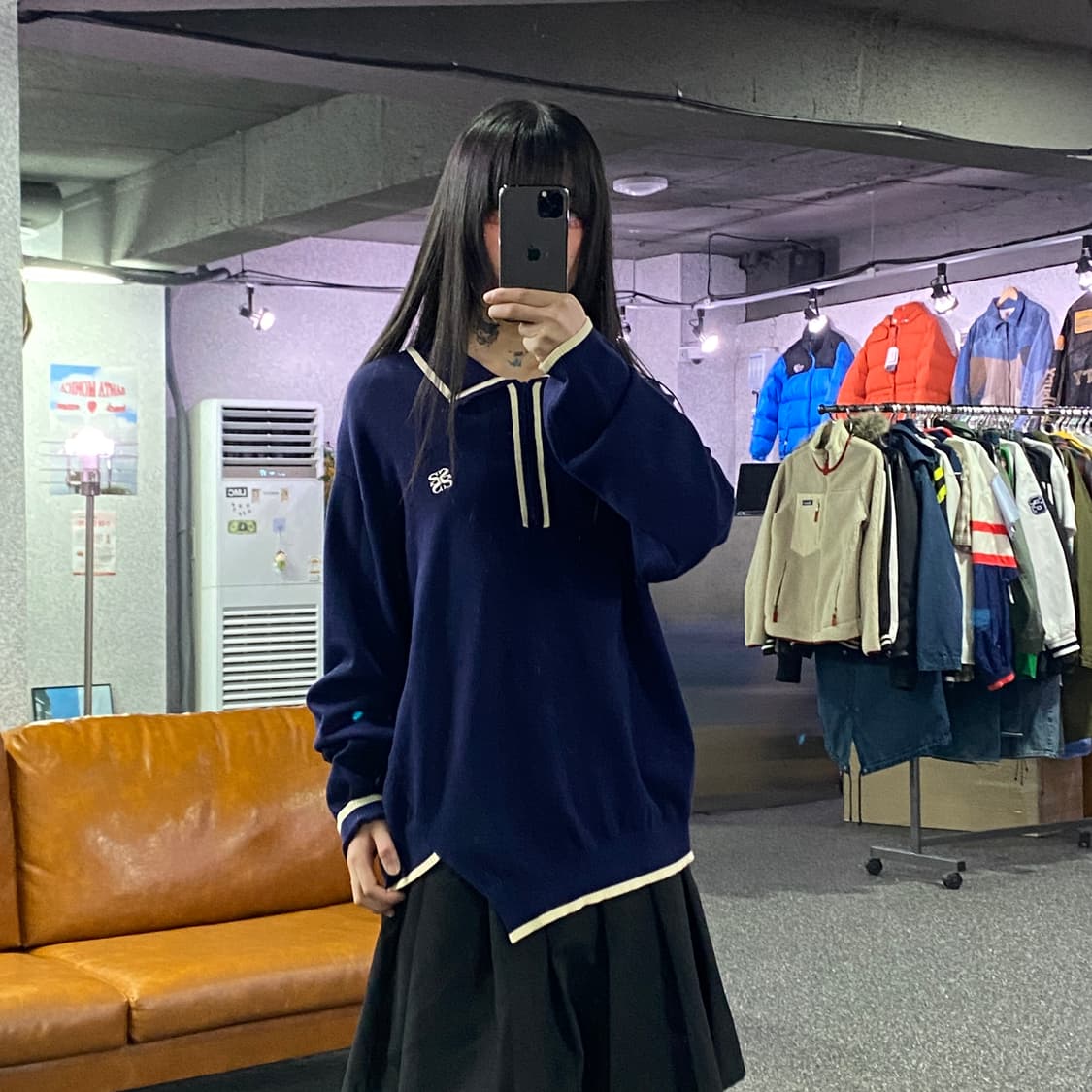 세터 더블린 언발란스 하프집업 니트 B4345 상품이미지1