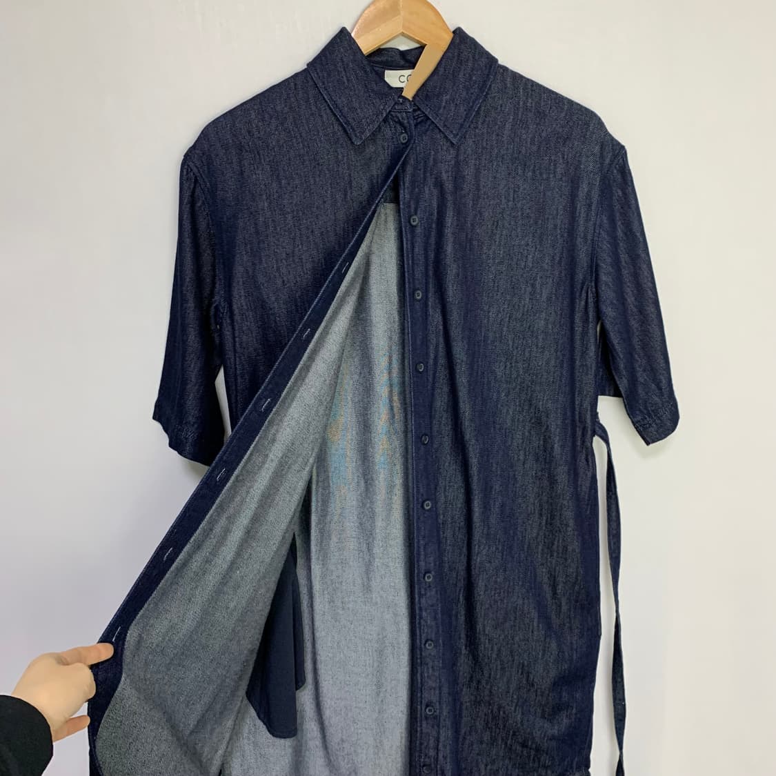 COS 코스 데님 반팔 셔츠 원피스 빈티지 청남방 32 상품이미지7