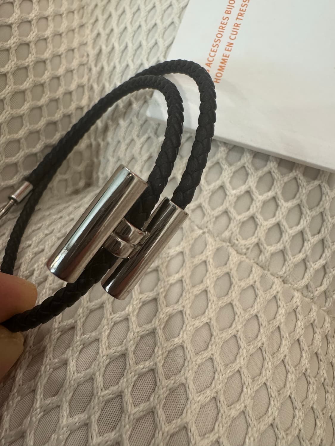 정품 에르메스 팔찌 은장블랙 T4 상품이미지3