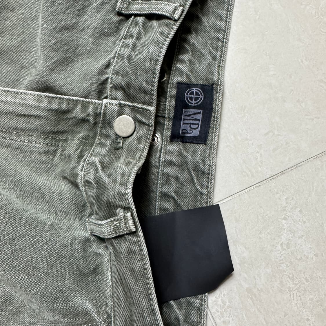 플라스틱프로덕트 MPA 더블니 팬츠 카키 데님 청바지 상품이미지5