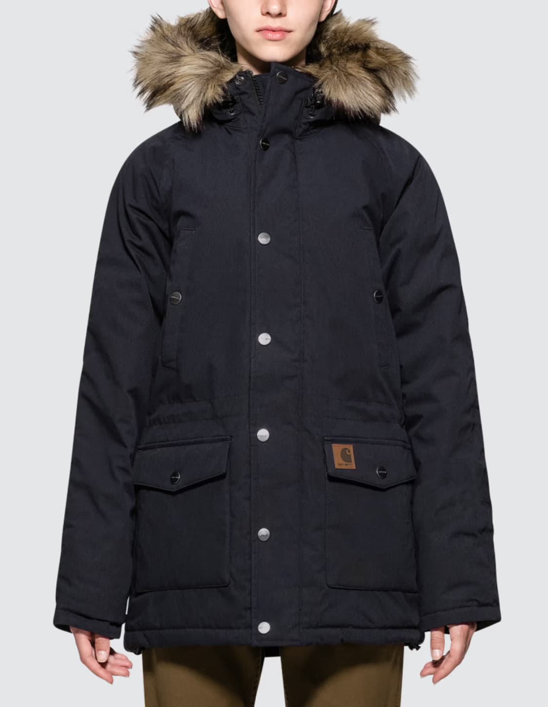 칼하트 헤리티지 트래퍼 미드 패딩 파카 퍼 자켓 빈티지 야상 네이비 컬러 상품이미지5