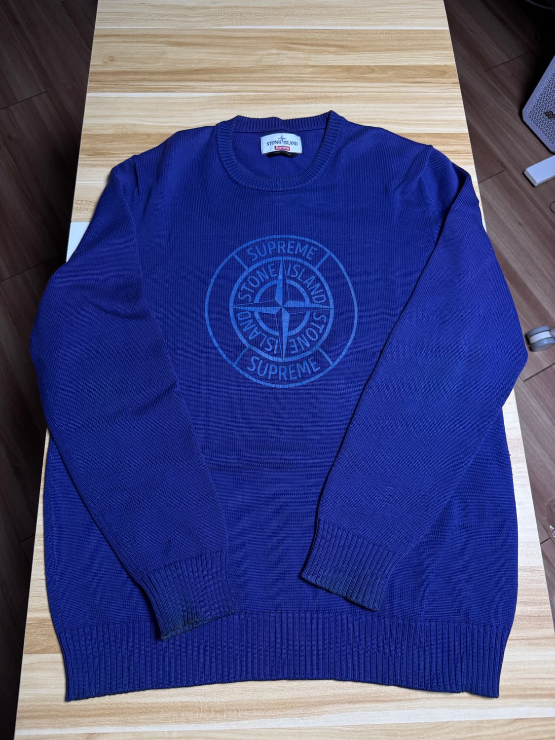 슈프림x스톤아일랜드 리플렉티브 콤파스 니트 블루 XL 상품이미지2