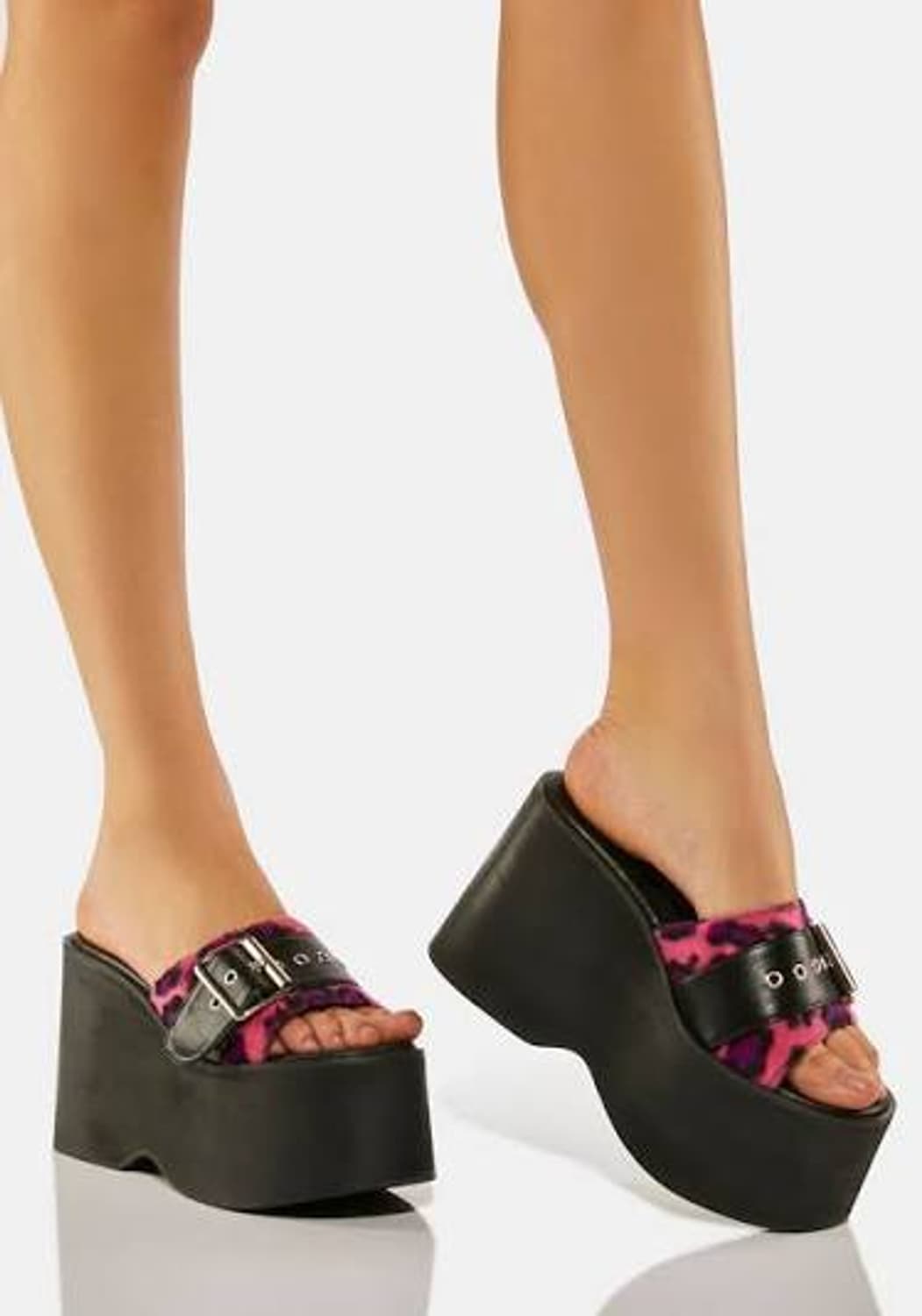 돌스킬 핑크 레오파드 통굽 샌들 플랫폼 갸루 y2k 상품이미지5