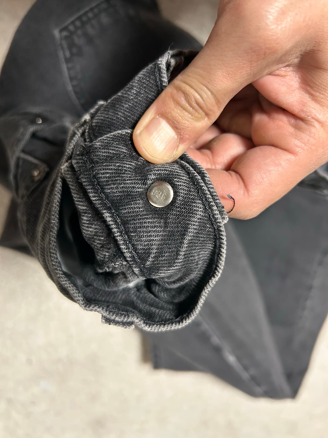 90s미제usa리바이스505 흑청 오렌지탭36/36 상품이미지5