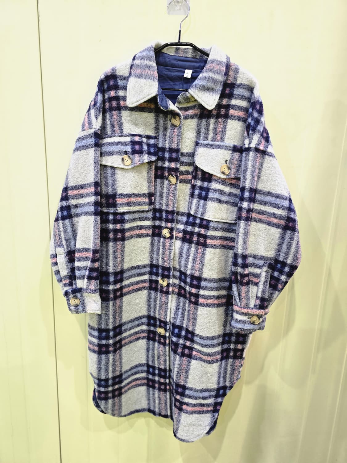 체크 롱 셔츠 자켓 상품이미지5