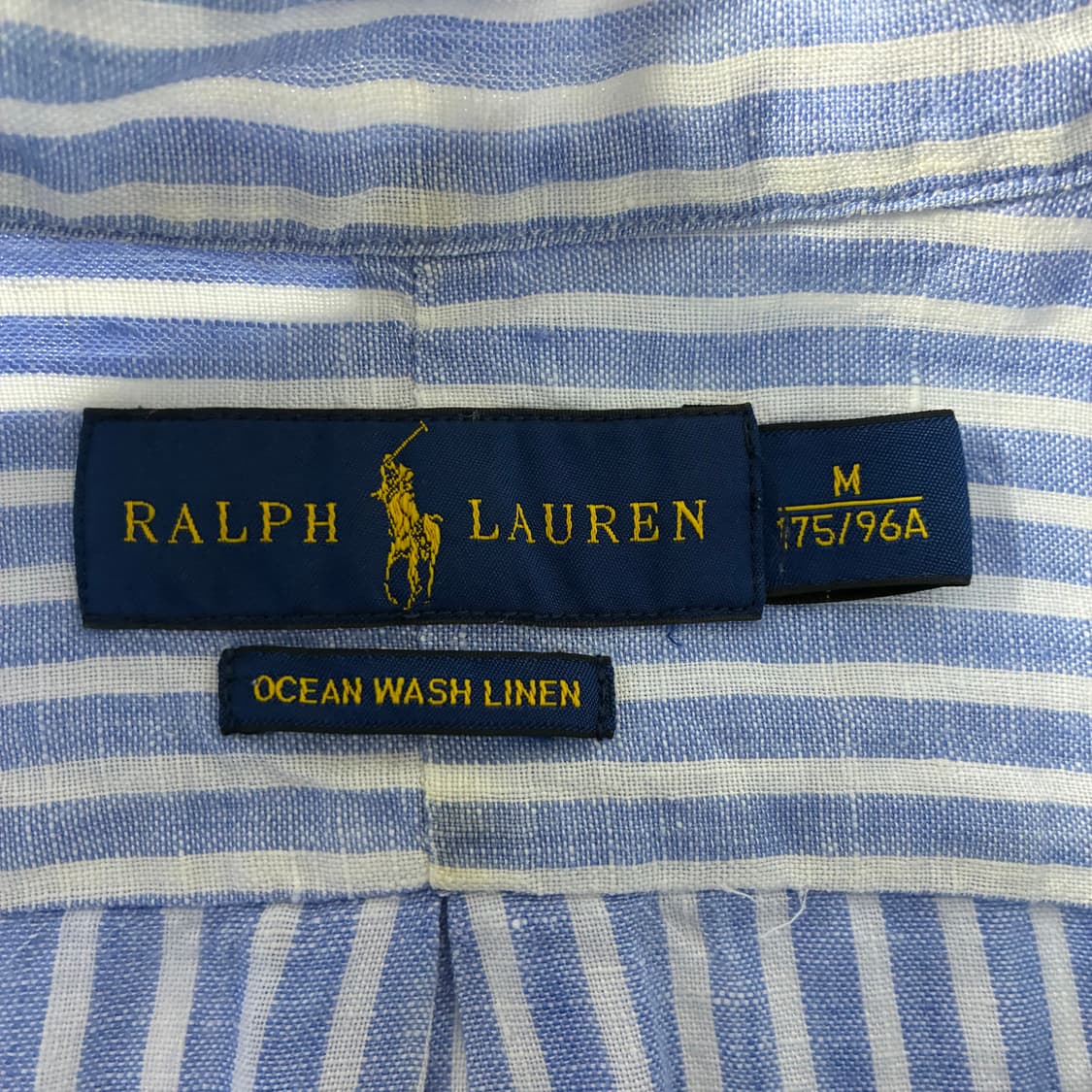 Polo  폴로 랄프로렌 자수 스카이블루 스트라이프 린넨 셔츠  상품이미지4