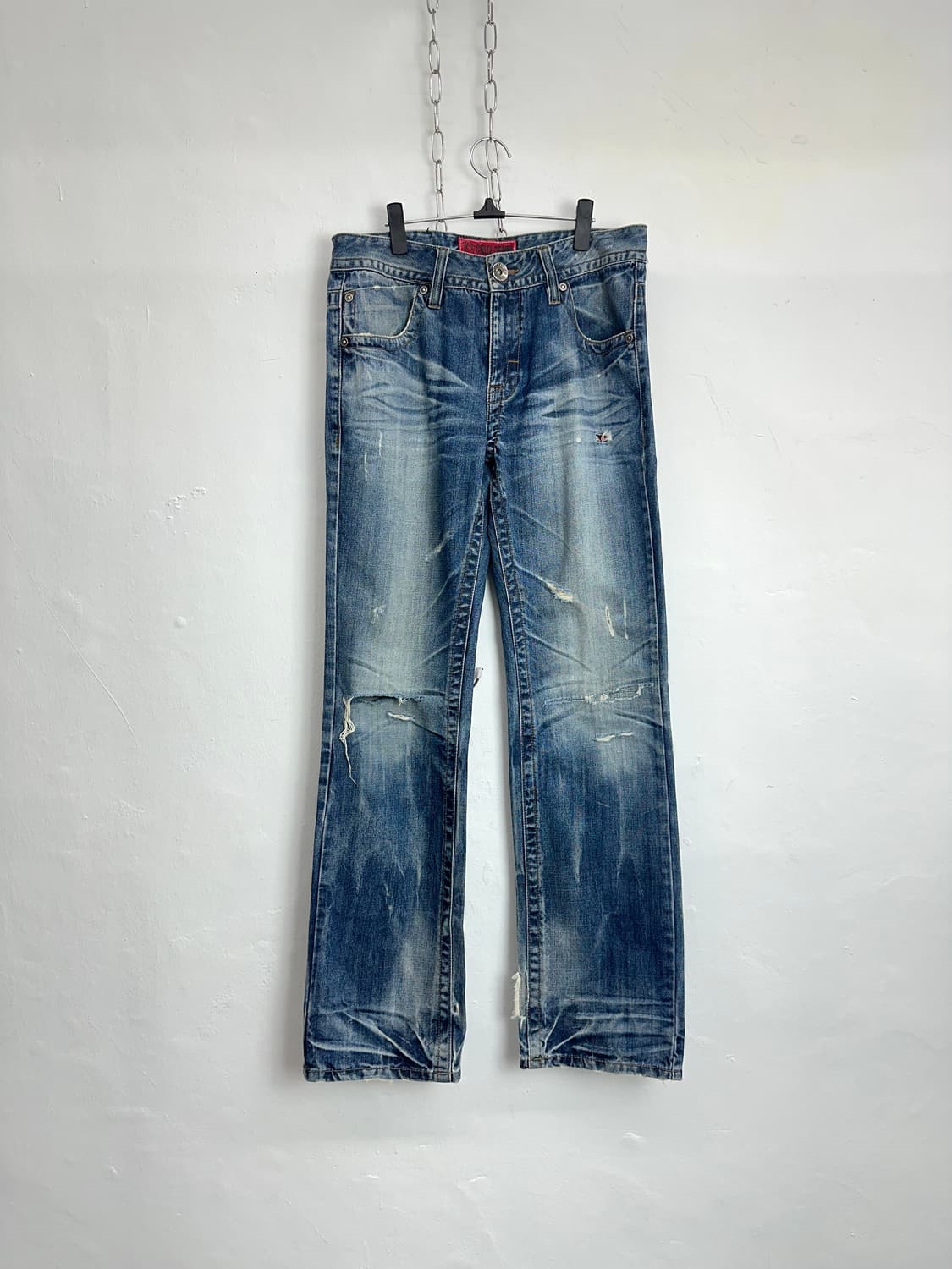 Union Jack Back Pocket Distressed Denim  상품이미지3