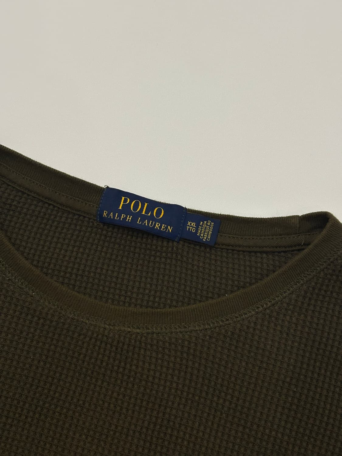 Polo 폴로랄프로렌 카키 와플 긴팔티 상품이미지3