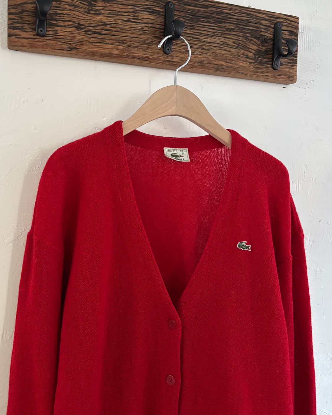 Lacoste 라코스테 레드컬러 브이넥 울 가디건 상품이미지4