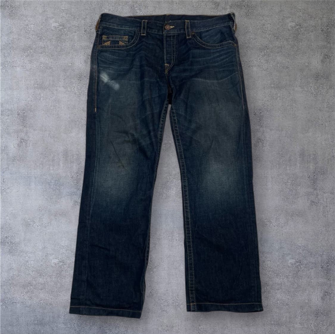 트루릴리전 진청 버튼플라이 스트레이트 데님 팬츠 38 상품이미지1