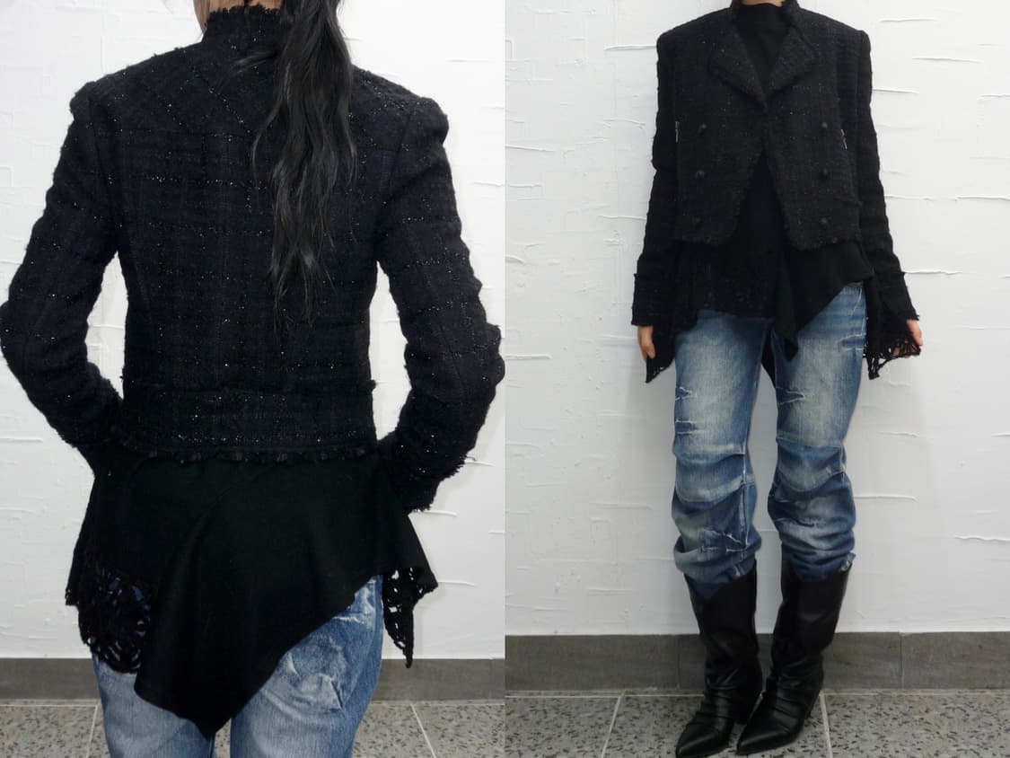 Black perl tweed jacket 상품이미지2