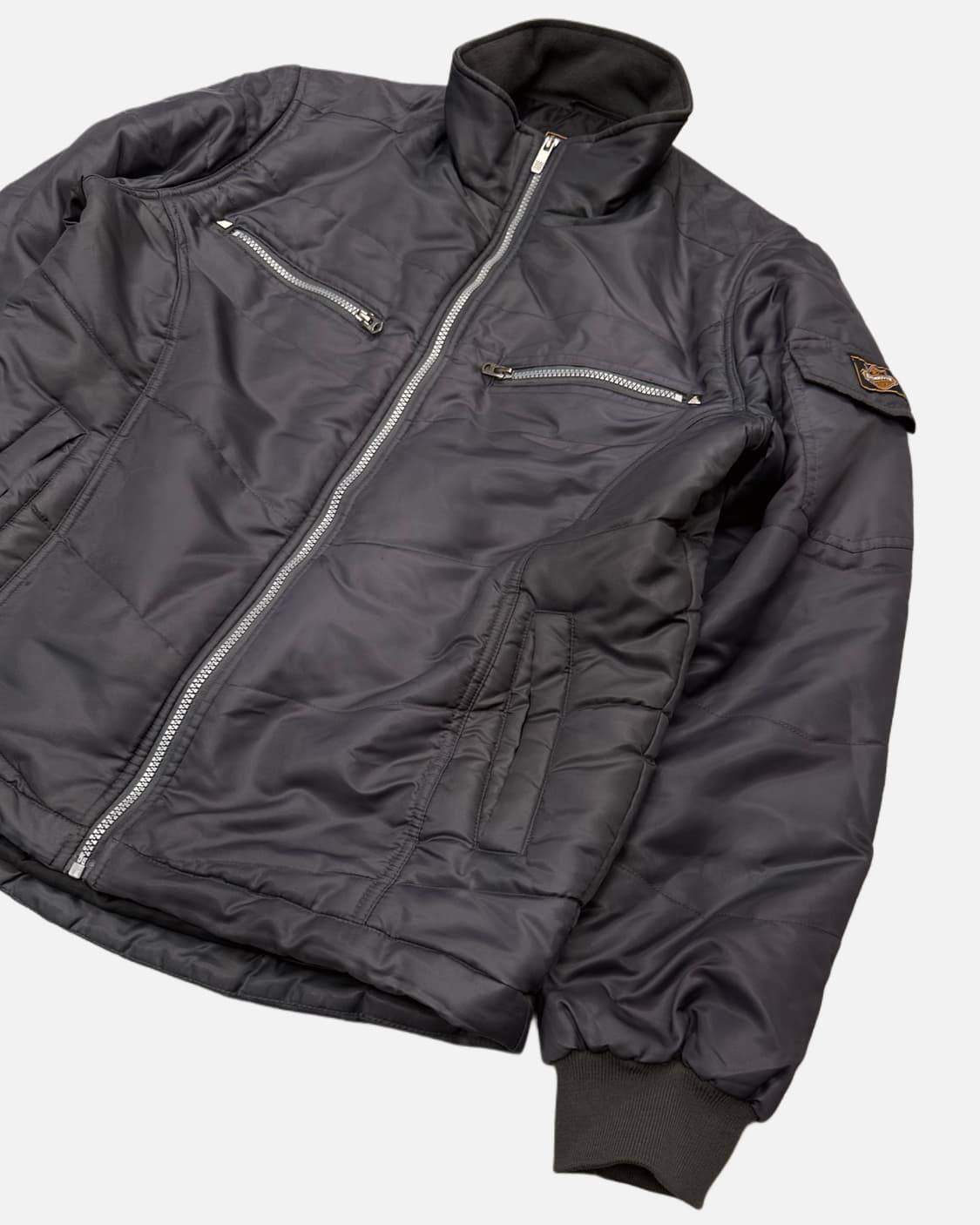 grey zip-up riding jacket 상품이미지3