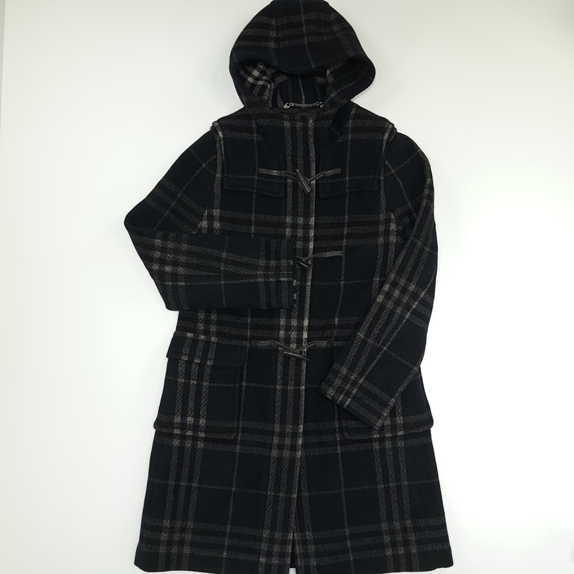 CN799W M 버버리 런던 스페셜티 울 체크 더플 코트 상품이미지2